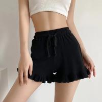 Pantalones de chándal informales de cintura elástica para mujer, pantalones cortos de gofres de moda de verano, pantalones calientes de encaje de cintura alta - details 1