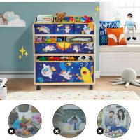 Estantería Infantil con Ruedas 6 Cajas de Tela No Tejida Extraíbles para Sala de Juegos, Escuela - details 4