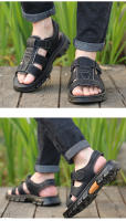 Sandalias informales impermeables para hombre, zapatos transpirables de cuero, antideslizantes, para playa y exterior, Verano - details 15