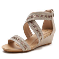 Sandalias de Tiza de Verano para Mujeres Antideslizantes con Punta Abierta Zip de Espalda - details 3