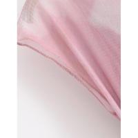 Vestido corto de manga nueva para mujer con cuello redondo y estampado de malla fruncida, dobladillo asimétrico, corte en A, vestidos de verano para estampado, dobladillo, corte, , - details 2