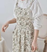 Delantal extendido ajustable con estampado coreano impermeable, delantales de cocina de algodón y babero para restaurante para mujer, tienda para hornear - details 16