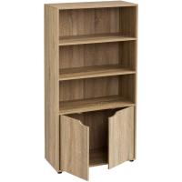 Estantería de Madera, Librería con Puerta y Compartimentos Abiertos, Mueble almacenaje, Organizador,en Color Natural de 119x29x59 cm para Estudio,Dormitorio,Salón, Oficina y Biblioteca - details 3
