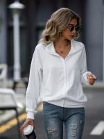 Chaqueta De Cuello Bandeo Para Mujer Con Cierre De Cremallera Y Estilo Deportivo Color Sólido Sudadera Suelta De Invierno - details 4