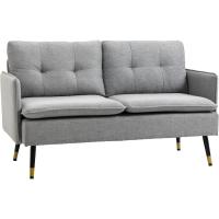 Sofá Moderno de 2 Plazas Sofá de Sala con Tapiz de Poliéster, 4 Almohadillas y Patas de Acero - details 0