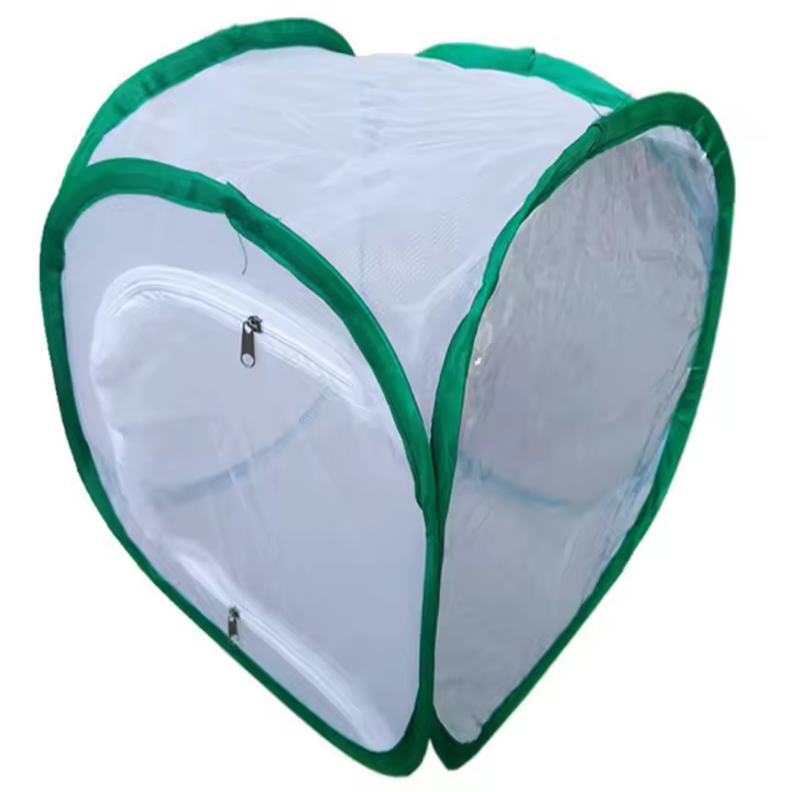 Jaula plegable para insectos, malla de malla, jaula de habitáculo para insectos, palo de mariposa, cría, cremallera, red de tela - 1