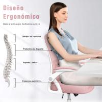 Silla de Escritorio Ergonómica con Reposacabezas Ajustable y Soporte Lumbar, Respaldo de Malla Transpirable, Reposabrazos Abatibles de 90 ° , Silla Giratoria de 360 ° - details 65