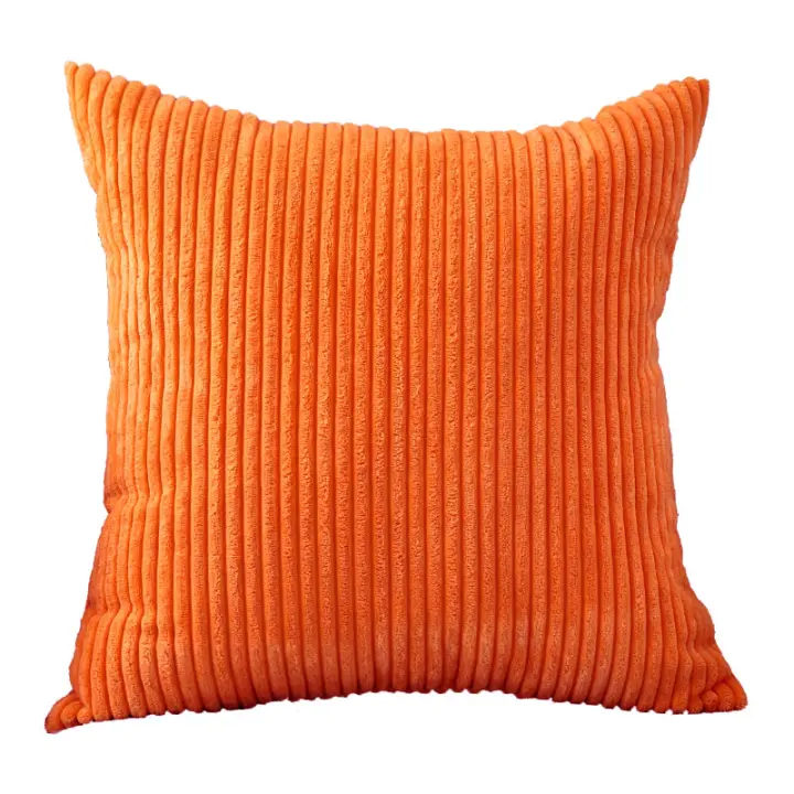 fundas de almohada sin relleno de pana de lujo de alta calidad, suaves y cómodas, solid color, 45x45 cm, rayas rectas lisas, fundas de almohada nórdicas cálidas y románticas para decoración del hogar para sofá de estar - 1