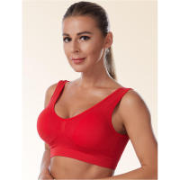 Sujetador deportivo de color sólido para mujer, top de fiesta, gimnasio, yoga, entrenamiento atlético, suave, acolchado - details 16