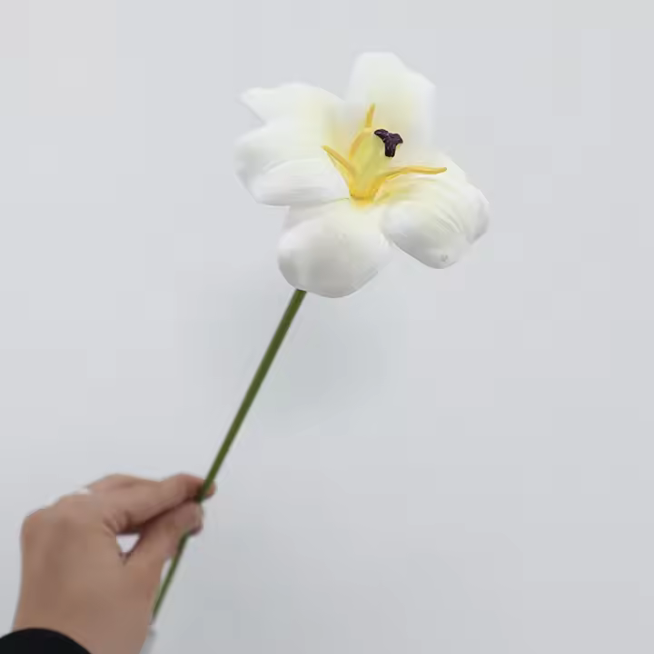 5 piezas de tulipanes artificiales de tacto real, hechos a mano, realistas, ramo de tulipanes de simulación, hermosos tulipanes falsos, decoración de cumpleaños - 1