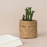 Cesta de lámpara de tela lavable de papel kraft Retro, cubierta de cesta de flores, portalápices, artículos para el hogar para maquillaje de escritorio - details 17