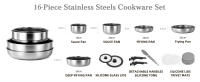 RIOVARM Acero inoxidable Juego de ollas y sartenes Inducción con asas Desmontables Cerámica Antiadherente Apilable Sartenes y ollas con Tapas Apto para hornos Apto para lavavajillas Sin PFOA - details 1