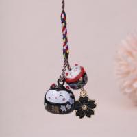 Llavero único y bonito Maneki Neko con flor de cerezo, colgante de gato de la suerte fantástico, mochila, dijes, decoración para bolso, correa para teléfono para niñas - details 6