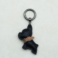 Llavero bonito de Bulldog Francés, colgador de perro de cuero PU con forma de perro, colgante de bolso de Bulldog de dibujos animados a la moda, coche para hombre - details 4