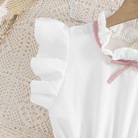 Falda Plisada de Khaki para Niñas Mangas de Pétalo Blanco Estilo Preppy para Cumpleaños - details 12