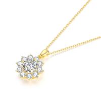 Colgante de Oro 18K y Moisanita Diseño Original AU750 100% Oro 18K Longitud de Collar de 18 pulgadas Ideal para Mujeres Joyería de Alta Gama - details 1