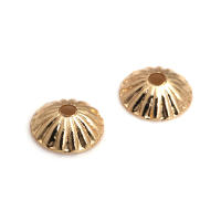 50 Uds. De cuentas redondas de latón de Color dorado de 18K, tapas de hojas de árbol y flores, suministros para hacer cuentas de joyería, accesorios Diy - details 112