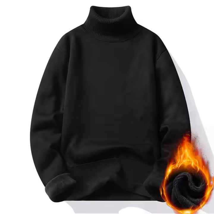 Suéter de Cuello Alto para Hombres en Punto Cálido, Ajuste Delgado, Moda de Invierno - 1