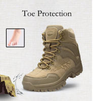 Botas de Combate de Alta Calidad Para Hombre Zapatos de Trabajo de Cuero Genuino Adecuados Para Senderismo Camping y Montañismo - details 6