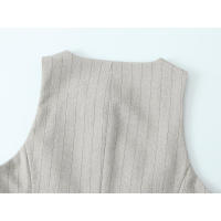 OUWU- Conjunto De Pantalones Y Chaleco De Primavera Para Mujer, Top Con Cuello Redondo Y Botones A La Moda, Pantalones De Cintura Alta, Traje De Ocio Para Oficina, Nuevo - details 10