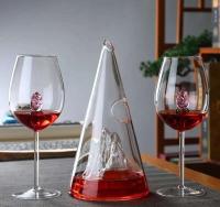 Botella de vino tinto de vidrio monoborosilicato, cascada rápida, separador piramidal, decantador de whisky, herramienta basculante - details 0
