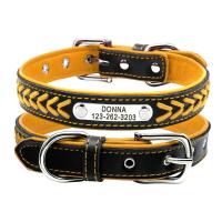 grabado perro, collares trenzados etiqueta identificación, placa con nombre, Collar personalizado mascotas, correa caminar de - details 12