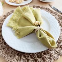 Servilletas cuadradas de lino y algodón hechas a mano, servilletas de tela con flecos para Decoración de mesa, banquete de boda, fiesta de Navidad, suministros de cocina, 4 piezas - details 3