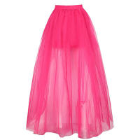Falda gótica Punk para mujer, talla elástica, cuello alto, estilo Bo, Cosplay de Halloween, Maxi vestido asimétrico de tul suave - details 18