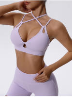 Conjunto de yoga transpirable para mujer, top corto con pantalones cortos y leggings de cintura alta - details 4