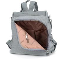 Mochila Mujer Casual Bolso Mochila Antirrobo Impermeable Nylon Mochila Escuela Multifuncional Gran Capacidad Bolso Bandolera Mochila de Viaje, Gris - details 0