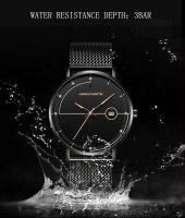 Reloj de Cuarzo Premium Automático, Movimiento Japonés, Correa de Acero Inoxidable Azul Negro, Resistente al Agua, Moda de Viaje para Hombres - details 12