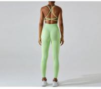 Pantalones deportivos ajustados de secado rápido para mujer, pantalones de Yoga ajustados, pantalones de Yoga de punto sin costuras, pantalones de chándal transpirables antitratamiento para gimnasio y Fitness - details 4