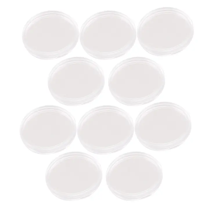 Cápsulas de plástico transparente para monedas, caja pequeña redonda de 10 piezas, 30mm - 1