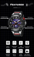 Reloj de Pulsera Deportivo SMAEL con Movimiento de Cuarzo y LED Alarma Militar para Hombres Resistente al Agua Material TPU+Plástico Bucle de 210mm - details 4