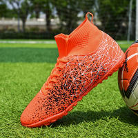 Botas de fútbol profesionales para hombres, zapatos de fútbol para niños, tacos altos para el tobillo, zapatos de entrenamiento de césped. - details 7