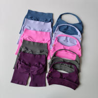 Traje de Yoga de 2 piezas para mujer, ropa de gimnasio de encaje perfecto, Sujetador deportivo Halter, pantalones cortos de impacto a juego, conjuntos de entrenamiento, equipo de gimnasio - details 1
