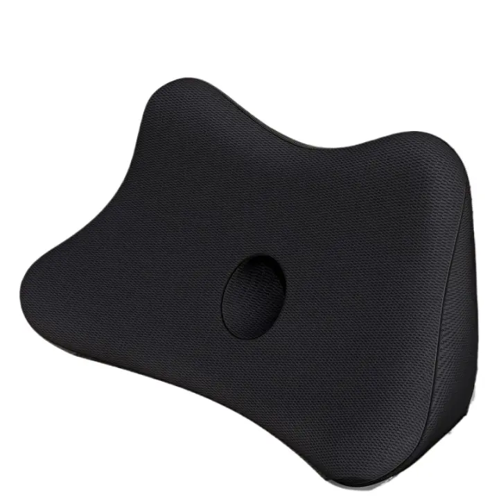 Almohada de Apoyo Lumbar Benazcap Almohada de Asiento de Espuma de Memoria 2-en-1 para Siente la Alivio del Dolor de Espalda y Ciática Negro - 1