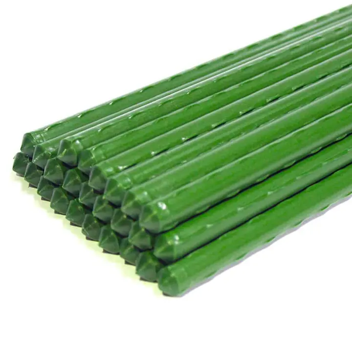 Paquete de 25 estacas de Metal recubiertas de plástico para plantas, soportes para escalar tomates, árboles, pepino, vallas, frijoles, 40cm - 1