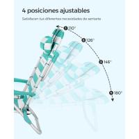 Silla de Camping Portátil Plegable, Ajustable, Bolsillos Laterales, Rojo y Blanco - details 9