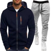 Conjunto de dos piezas para hombre, chándales informales, trajes deportivos para exteriores, sudaderas con capucha y pantalones para correr, Otoño e Invierno - details 5