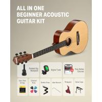 4/4 para Adulto Principiantes Guitarra Kit Mini Jumbo Cutaway 40 Pulgadas con Pickup Bolsa Cuerda Afinador Negro - details 16