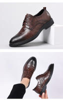 Primera capa de piel de oveja de los hombres de negocios casual zapatos de cuero formal zapatos de los hombres. - details 16