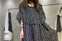 Vestido japonés de gasa de talla grande para mujer, diseño Floral de verano, sombrero de manga corta único y pequeño para ir al trabajo - details 1