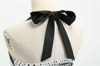 Vintage Women Summer Polka Dot Print Halter Party Dresses - details 33