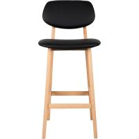 Silla de diseño de madera blanca con cuero artificial - details 17