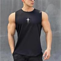 Camisetas sin mangas con estampado de estrellas para hombre, chaleco deportivo sin mangas con estampado 3D para gimnasio, camisetas informales de secado rápido para Fitness - details 1