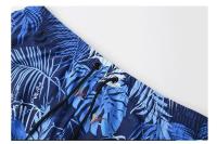 Bañador con estampado de plantas para hombre, pantalones cortos de playa, medio Panty, traje de baño de secado rápido, cintura elástica con cordón - details 4