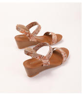 Sandalias de cuña para mujer, verano 2025, nuevo estilo, estilo bohemio, para vacaciones en la playa, retro, tejidas, cómodas, romanas. - details 11