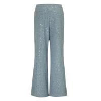 Conjunto de Denim con Lentejuelas BKQU Pantalones de Pierna Ancha y Top de Tanque con Corset sin Correas para Mujeres Outfit de Fiesta de Lujo para Clubes - details 12