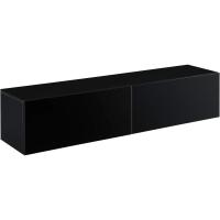 Mueble de TV de pared Evaton de 140 x 33 x 30 cm, mesa de centro flotante, consola de pared blanca de alto brillo. - details 7